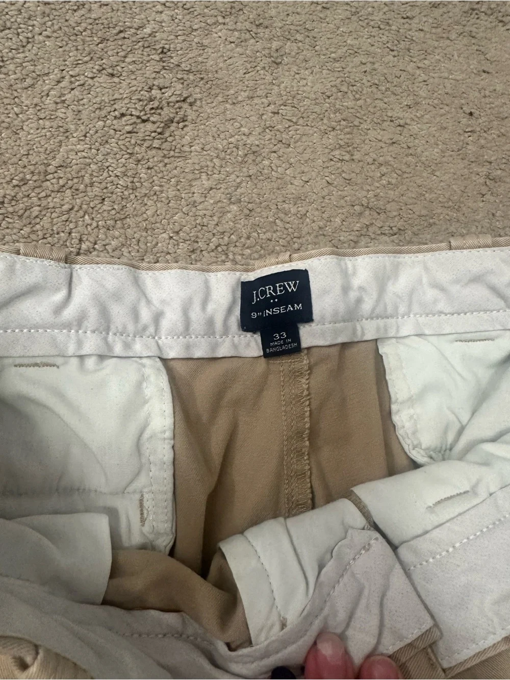 J. Crew Men's Tan Flat Front Cotton Shorts